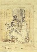 Edouard Manet Etude Pour 'Le balcon' (mk40) oil painting reproduction